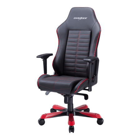 - DXRacer Iron Series Black and Red - Real Leather Edition - OH/IS188/NR - Ergonomic, High Back, Reclining, Gaming \ E-Sports \ Office Chair