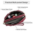 thumbnail image 4 of KAWELL Wristlet Wallets for Women Genuine Leather Purses Ruched Wristlet Clutch Wallet, 4 of 6