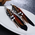 thumbnail image 1 of Accesorios de moda, pendientes de plumas para mujer, pendientes de plumas con borlas y cuentas bohemias, 1 of 1