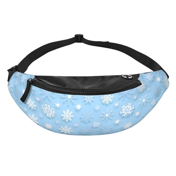 Blue Frozen Snowflake Fanny Pack Casual Hands-Free Wallets Waist Pack Phone Bag Carrying All Phones
