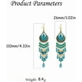 thumbnail image 6 of Boho Long Teardrop Beaded Tassel Dangle Earrings for Women Gold-Toned Bohemian Crystal Beads Fringe Dangling Drop Statement Earrings Enamel Flower Link Piercing Fish Hook Native Tribal Ethnic Jewelry, 6 of 12