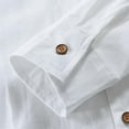 thumbnail image 6 of IYTR Mens Button Up Shirts Long Sleeve Solid Color Stand Collar Casual Shirts (White,XL), 6 of 6
