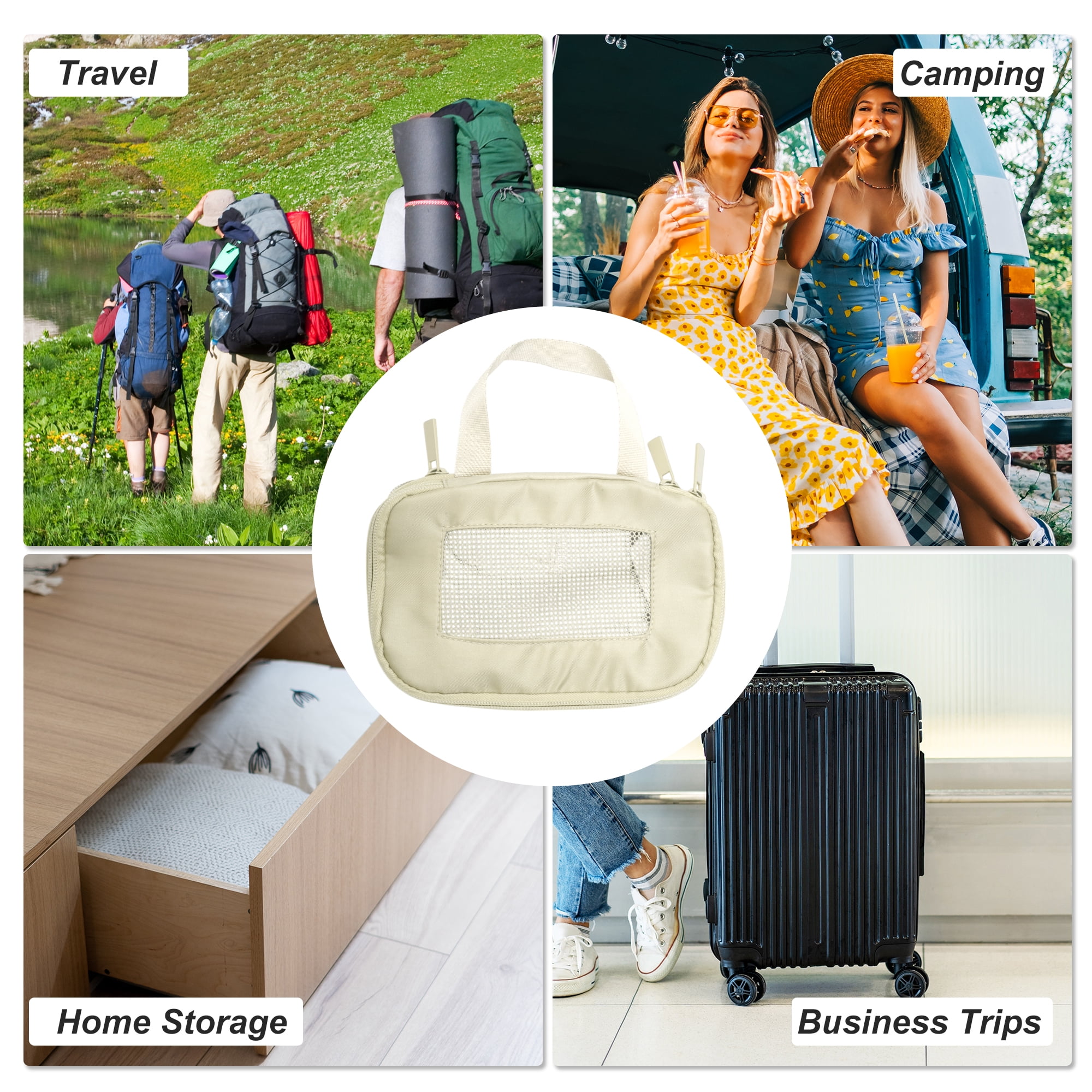 Unique Bargains Portable Packing Cube 1pc Organizer Beige 7.48"x4.72"x4.72"