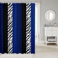 thumbnail image 2 of JOOCAR Print Kids Shower Curtains,Zebra Abstract Animals Skin Texture Curtains for Girls Boys Adults,Geometric Stripes Black White Blue Waterproof Curtains,12 Hooks Suits,72" W x 72" L, 2 of 6