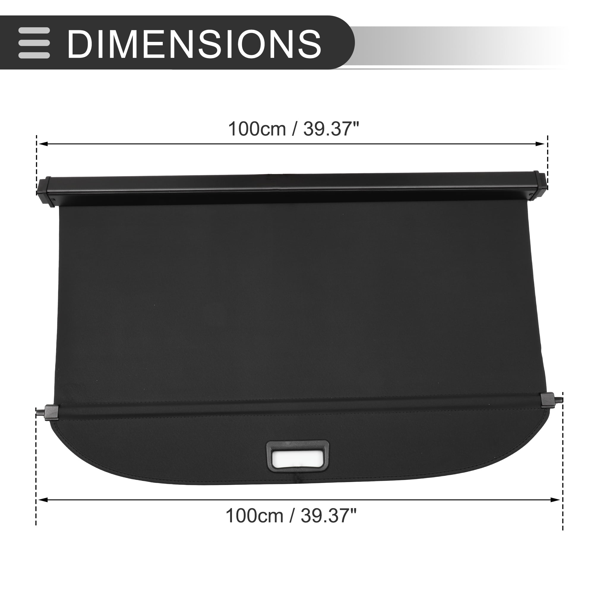 Unique Bargains Retractable Cargo Cover for Cadillac Rear Trunk Shelf Security Shade Black
