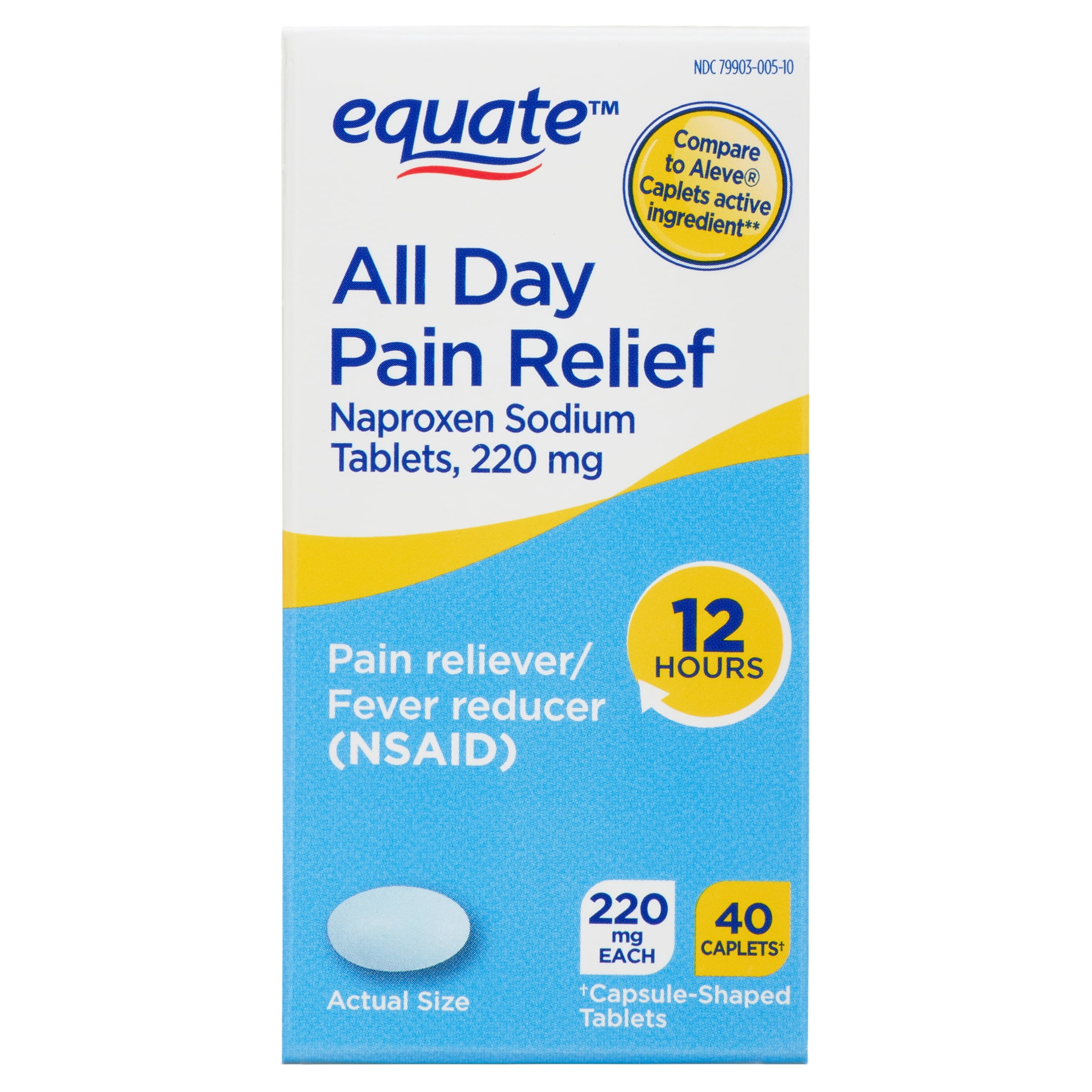 Buy Equate All Day Pain Relief Naproxen Sodium Caplets, 220 mg, 40