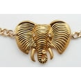 thumbnail image 5 of Women Gold Metal Chain Fashion Belt Hip Waist African Elephant Buckle XS S M, 5 of 6