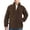 Coffee, variant on Men’s Lightweight Fleece Jacket Zip‑Up Coat, Stand Collar Hood‑Less Warm Polar Fleece Outwear with Zipper Pockets for Hiking Golf Travel Commute Winter Work
