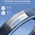 thumbnail image 5 of Ventilador de Cuello Recargable, Ventilador Personal con Pantalla LED, 3 Velocidades con Batería de 4000 MAh, para Mujeres, Hombres, Viajes, Exteriores, Azul, 5 of 5