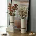 thumbnail image 3 of Decorative Modern Ceramic Cylinder Shape Table Vase Flower Holder with Rope, 3 of 9