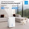 thumbnail image 3 of Dehumidifier for Basements and Large Rooms, MAX 80 Pints, Up to 4500 Sq.Ft, Dehumidifiers for Home with Drain Hose, Intelligent Humidity Control, Dual Timer(at 95°F, 90% RH), 3 of 12