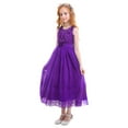 thumbnail image 6 of IBTOM CASTLE Girls Flower Vintage Lace Princess Long Dress for Kids Tulle Pageant Formal Party Wedding Floor Dance Evening Gown 9-10 Years Purple, 6 of 8