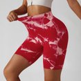 thumbnail image 2 of Pantalones cortos de yoga para mujer Tie Dye sin costuras elásticos para mujer levantamiento de glúteos de cintura alta pantalones cortos de yoga para deportes correr fitness, 2 of 6