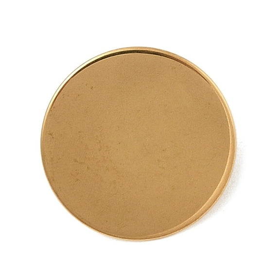 Brooch Cabochon Settings 304 Stainless Steel Flat Round DIY Jewelry Accessories Golden 15x5.5mm