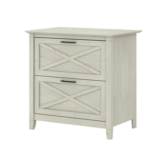 Bush Furniture Key West - Lateral filing cabinet - 2 drawers - laminated engineered wood - linen white oak