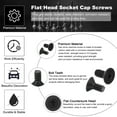 thumbnail image 3 of Uxcell #4-40 x 1/4 Inch Flat Countersunk Head Socket Cap Bolts Machine Screws Full Thread UNC Black Oxide, 20 Pcs, 3 of 7