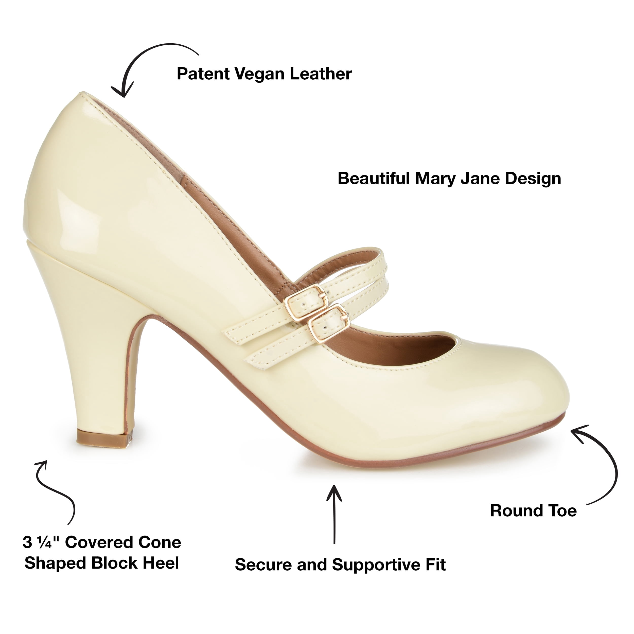 Journee Womens Wendy-09 Round Toe High Block Heel Pumps