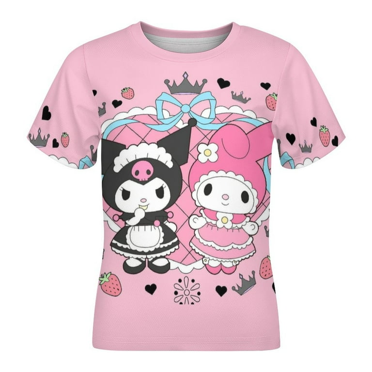 新品未使用 My Melody × Kuromi Tシャツ.パンツ　Lピンク ☆新品未使用☆My Melody Tシャツ・パンツセット 90センチ