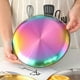 thumbnail image 4 of QUTETN 2pcs Stainl Steel Dinner Plates Dert Salad Plates Set Indian 9.1 Inch Colorful Round Metal Platter for Camping Unbreakable and Reusable Dishwasher Safe, 4 of 4