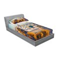thumbnail image 2 of Ambesonne Fall Fitted Sheet & Pillow Sham Set, Aerial View Eiffel Tower, Twin, Multicolor, 2 of 2