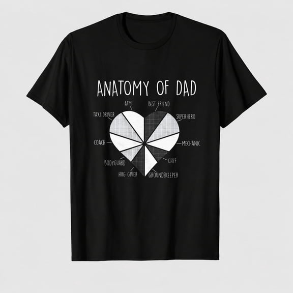 Mens Funny T Shirts Anatomy of Dad Sarcastic Fathers Days Graphic Novelty Tee for Men
