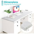 thumbnail image 3 of Kaboon 43x23.62 inch Universal Table Top, 1 inch Thick, White Rock, 3 of 6