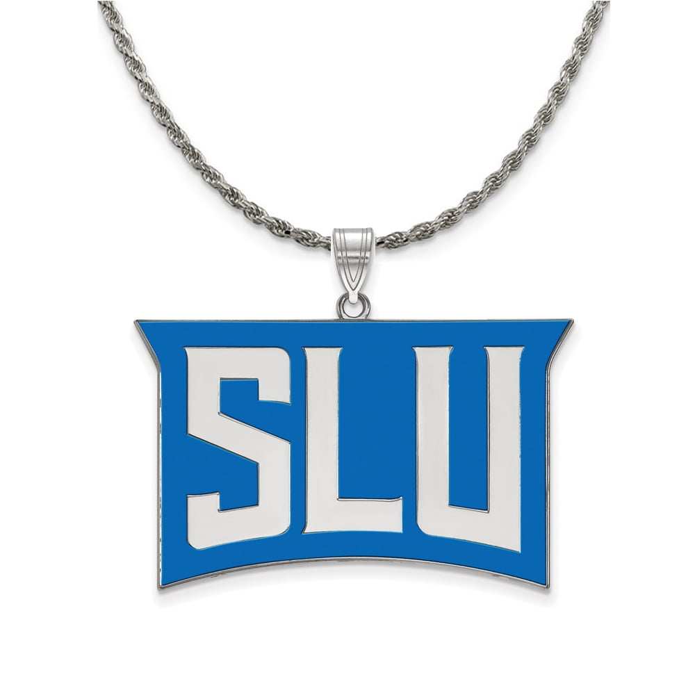 College Jewelry Saint Louis University Billikens Rings Stainless Steel 8MM Wide Ring Band Single Logo Style