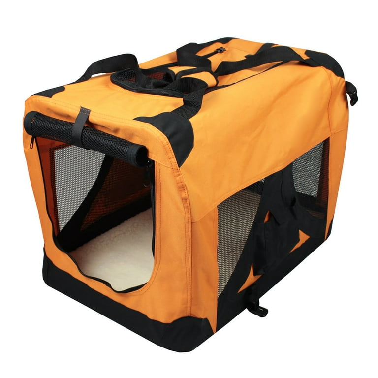 Folding Zippered 360 Vista View House Pet Crate - Orange - Medium