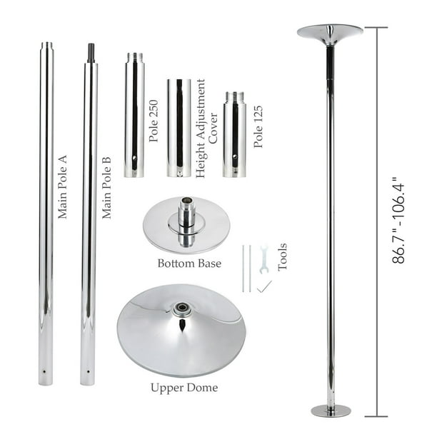 Gymax Professional Stripper Pole 45mm Portable Adjustable Spinning Dance  Pole 