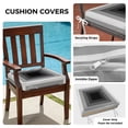 thumbnail image 3 of Outdoor Patio Cushion Covers 4 Pack Black Gradient Squares Patio Chair Cushion Covers with Ties and Zipper Layered Geometric Waterproof Outdoor Seat Cushion Covers for Patio Furniture 20"x18", 3 of 9