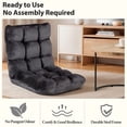 thumbnail image 6 of ZENY 14-Level Adjustable Folding Floor Chair, Reclining Lazy Sofa Chair with Padded Cushion, Gaming Lounge Chair for Living Room, Bedroom and Reading, Black, 6 of 8