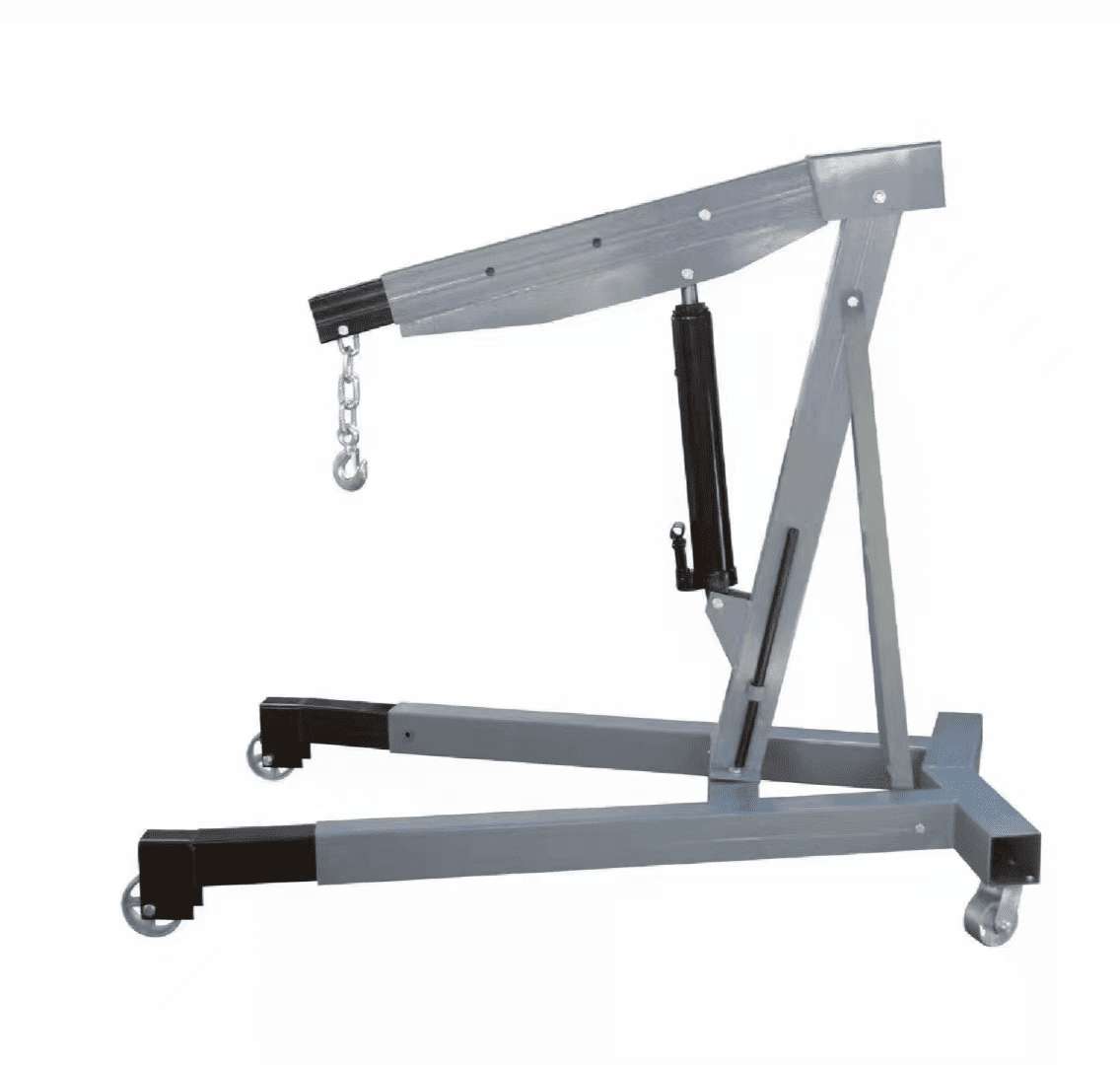 Mescukay 4400LBS Folding Engine Crane 2 Ton Engine Hoist Cherry Picker Hydraulic Shop Engine Shop Crane, Heavy Duty Engine Lift Garage Workshop Auto Repair Foldable Stand with 6 Caster