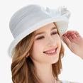 thumbnail image 7 of Riforla Womens Summer Dress Hat Wide Leaf Flower Bridal Shower Hat Sun Hats Beach Hat Beach Hats for Women White, 7 of 7