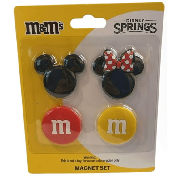 M&M's World Disney Mickey / Minnie Magnet Set Red/Yellow New with Tag