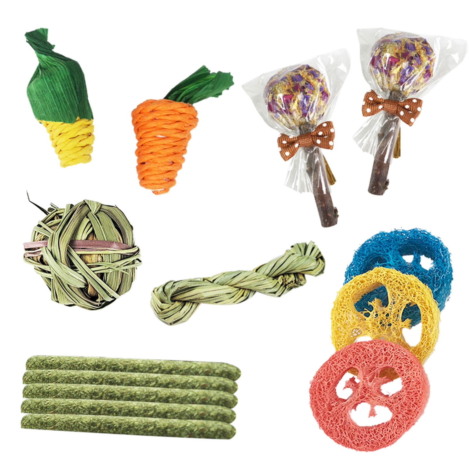 Pets Teeth Cleaning Toy Natural Plant Toys for SmallAn1ma1Rabbits Chewing Toys Pet Raising Supply Rodent Molar Toys
