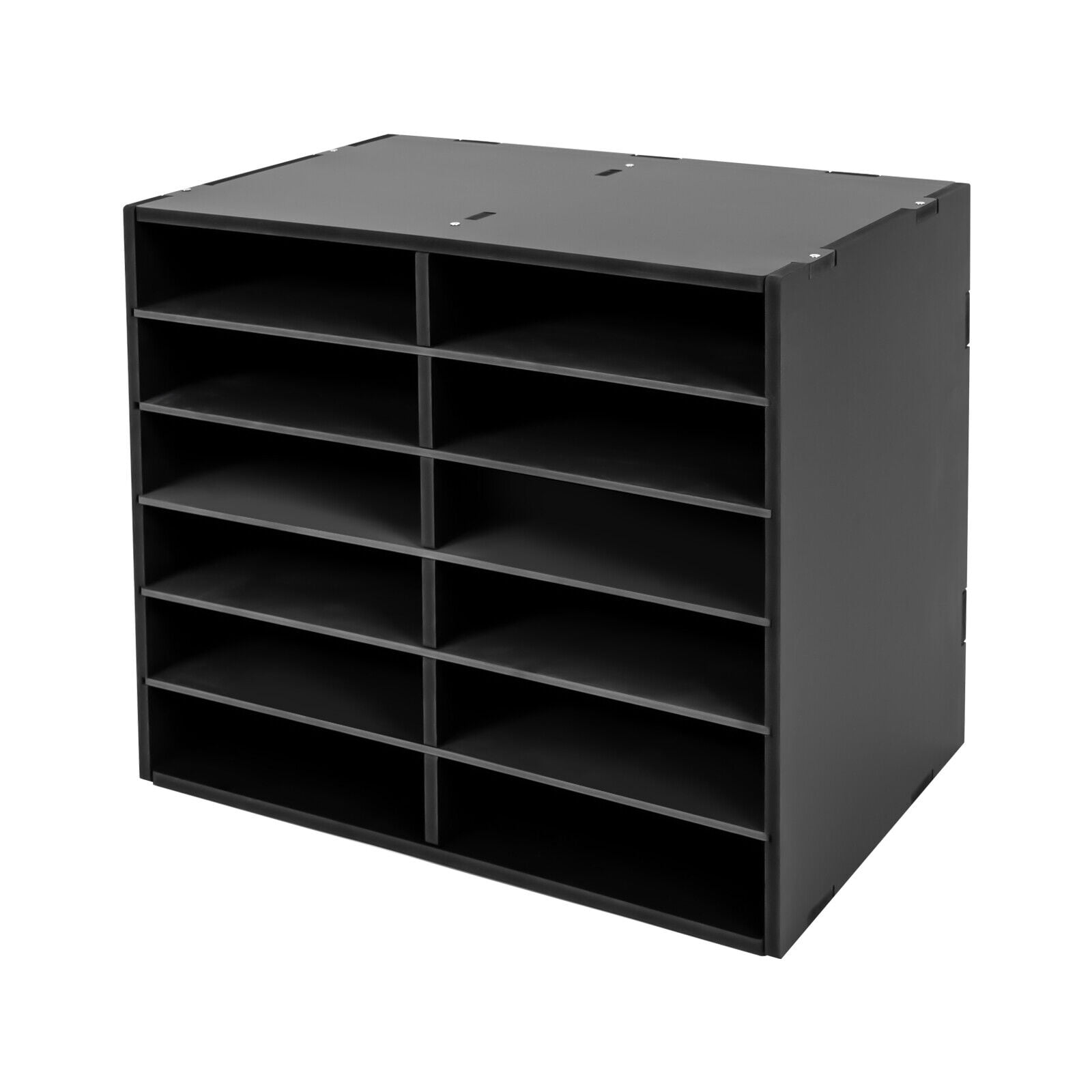 Miumaeov Office Desk Desktop Organizers 12 Slots Wooden Accessories Letter Tray Paper Sorter Holder File Document Rack Shelf for Home School Classroom Supplies