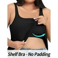 thumbnail image 3 of Charmo Womens Plus Size Cotton Tank Tops with Shelf Bra Adjustable Wider Strap Camisole Basic Undershirts 1X-5X, 3 of 11