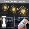 thumbnail image 3 of 2 Pack Firework Lights 180 LED Copper Wire Starburst String Lights 8 Modes Battery Operated Fairy Lights with Remote,Wedding Christmas Decorative Hanging Lights for Party Patio Garden Decoration, 3 of 9