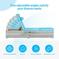thumbnail image 3 of UHOMEPRO 2PCS Outdoor Chaise Lounge, Modern Patio Wicker Chaise Lounge Set with Adjustable Back, Cushioned Chaise Lounge Patio Furniture Set for Pool Garden, Steel Frame, Easy Assembly, Blue, 3 of 8