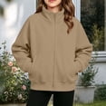 thumbnail image 3 of Mitankcoo Girls Full Zip Jacket Sweatshirt Mock Neck Long Sleeve Casual Sport Outerwear for Kids Winter Fall 5-15Y, 3 of 7