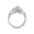 thumbnail image 4 of 2/3 ct.t.w Centre 4MM Round Cut Lab Created Moissanite Diamond Double Halo Bridal Engagement Ring Set In 14K Solid White Gold (G-H Color, VVS1 Clarity,0.66 Cttw)-7, 4 of 7