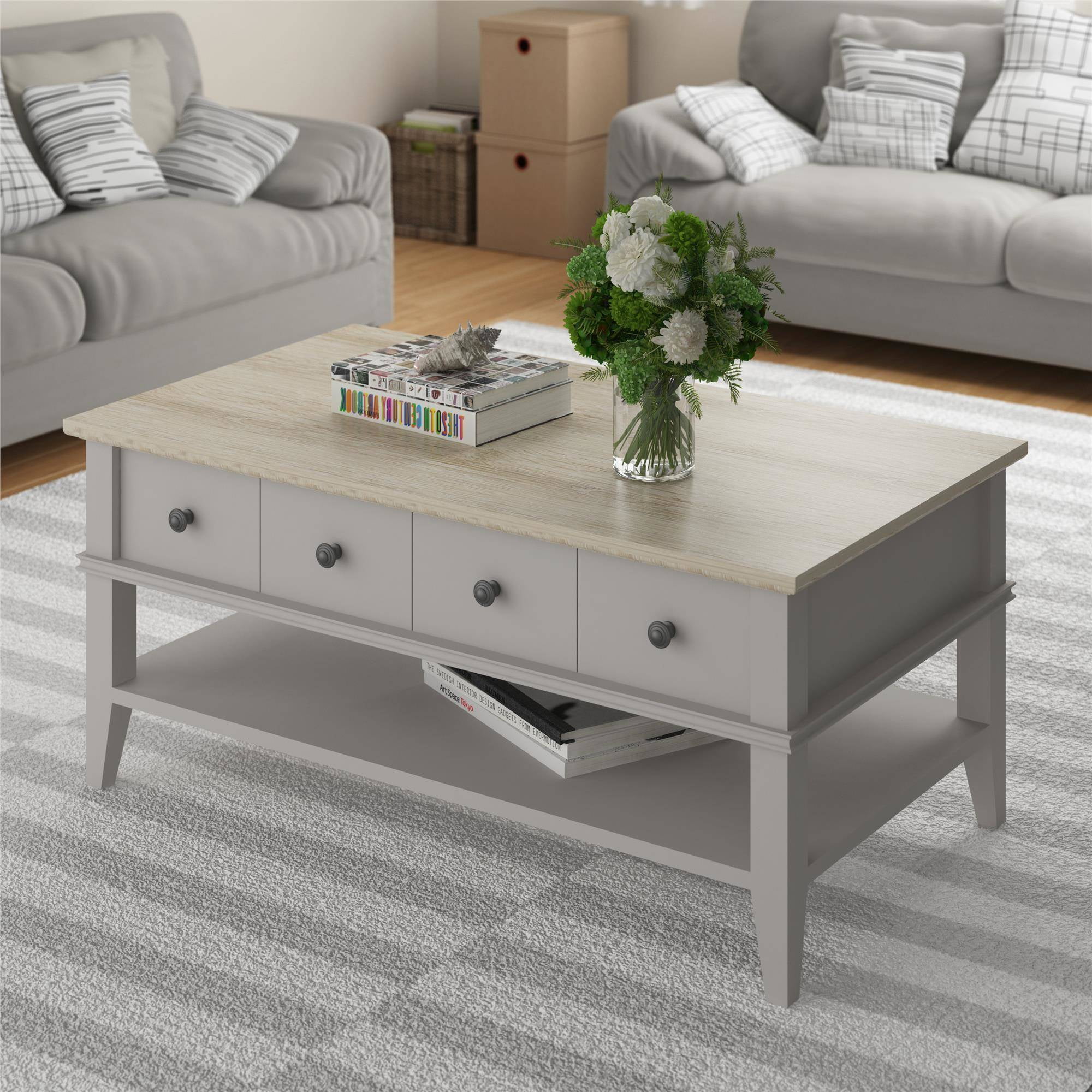 light gray coffee table