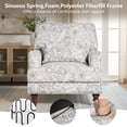 thumbnail image 5 of DREAMSIDEA High Back Floral Accent Chairs Set of 2 for Living Room, Upholstered Lounge Armchair with Lumbar Pillow Comfy Reading Sofa Chair, Rococo Light Gray, 5 of 6