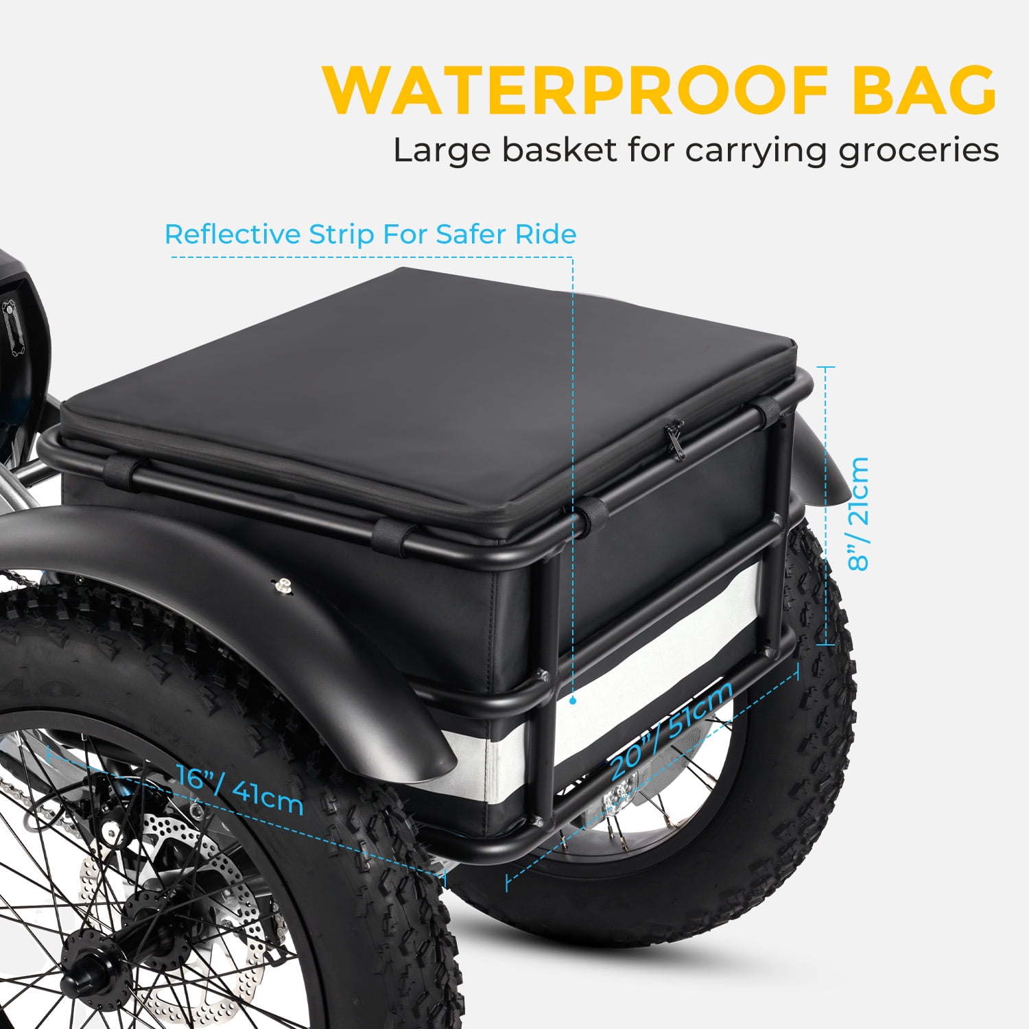 MAXFOOT MF32 Electric Tricycle for Adults, 750W Rear Drive Motor 3 Wheel Electric Bicycle with Suspension Fork, 85 Miles, 48V 20Ah UL Certified Battery, Fat Tire Electric Trike with Rear Differential