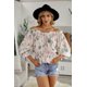 thumbnail image 3 of ABPHQTO Blusa de mujer con hombros descubiertos y estampado floral morado, 3 of 5
