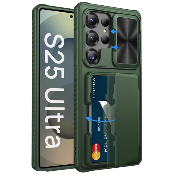 Funda tipo cartera Vihibii para Samsung Galaxy S25 Ultra Green