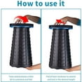 thumbnail image 6 of Upgraded Folding Stool Lightweight Yet More Sturdy with Load Capacity 400lbs Portable Collapsible Stool Retractable Stool for Camping Fishing Hiking BBQ, 6 of 7