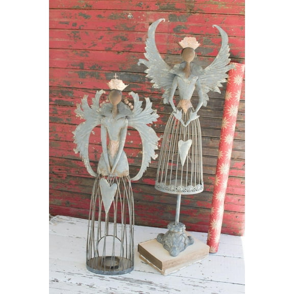 GwG Outlet Set of Two Metal Christmas Angels CHE1280