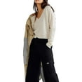 thumbnail image 2 of KelaJuan Women Solid Color Knit Sweater V-Neck Long Sleeve Loose Pullovers Spring Fall Streetwear, 2 of 7