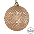 thumbnail image 4 of Vickerman 6" Café Latte Durian Glitter Ball Ornament, 4 per Bag, 4 of 4